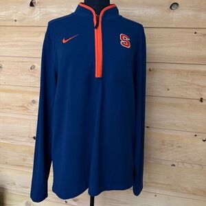 Nike Dri-Fit  Blue and Orange Syracuse 1/2 zip Pullover men’s size Large